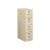 HON 510 Series 4-Drawer Vertical File Cabinet, Locking, Letter, Putty/Beige, 25"D (HON514PL)