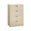 HON Brigade 600 Series 4-Drawer Lateral File Cabinet, Locking, Letter/Legal, Putty/Beige, 36"W (HON684LL)