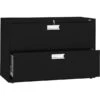 HON Brigade 600 Series 2-Drawer Lateral File Cabinet, Locking, Letter/Legal, Black, 42"W (H692.L.P)