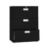 HON Brigade 600 Series 3-Drawer Lateral File Cabinet, Locking, Letter/Legal, Black, 30"W (H673.L.P)