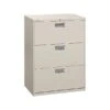 HON Brigade 600 Series 3-Drawer Lateral File Cabinet, Locking, Letter/Legal, Gray, 30"W (H673.L.Q)