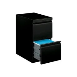 HON Brigade 2-Drawer Vertical File Cabinet, Mobile/Pedestal, Letter, 22.88"D, Black (H33823R.L.P)