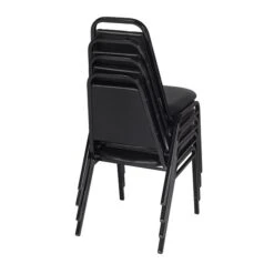 Regency Vinyl Restaurant Stack Chair, Black 4/Pack (8029BK4PK)