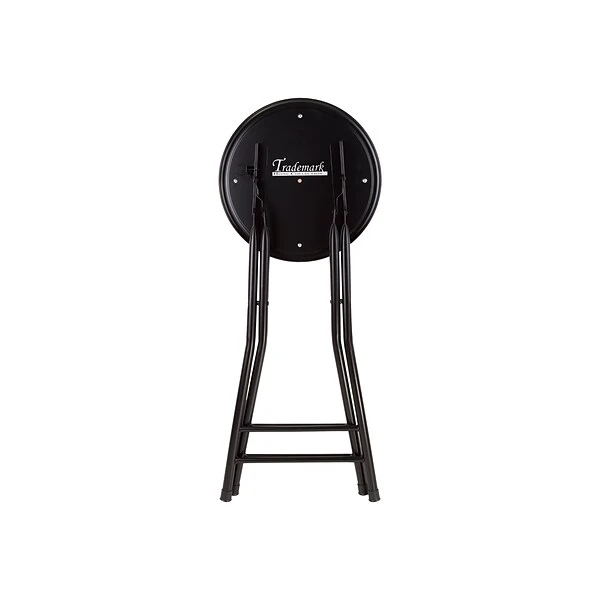 Trademark Global Home 24"H PVC Folding Stool, Black (82-0827) - Image 2