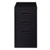 3-Drawer Mobile File Cabinet With Wheels, Black, 19" Deep (19528)