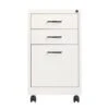 3-Drawer Metal File Cabinet On Wheels, White, 19" Deep (21028)