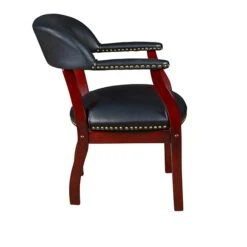Regency Ivy League Vinyl Captain Chair, Black (9004BK)