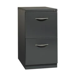 Hirsh 2-Drawer File Cabinet With Wheels And Arch Style Handle, Letter Size, Charcoal, 23"D (21118)