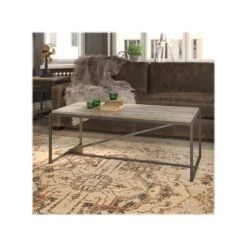 Bush Furniture Refinery 47.99" X 24.02" Coffee Table, Rustic Gray/Charred Brown (RFT148RG-03)
