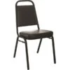 Advantage Black Vinyl-Padded Stackable Chairs 2.5" Padded Seat 2 Pack (627VINYLBBSB2)