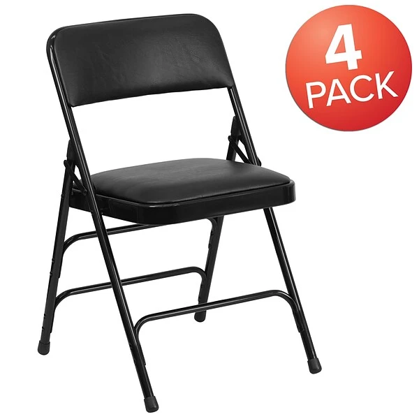 Flash Furniture HERCULES Vinyl Upholstered Reception Chair, Black, 4/Pack (HA-MC309AV-BK-GG) - Image 2