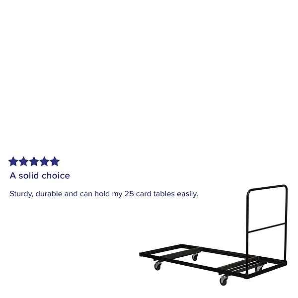 Flash Furniture Steel Folding Table Dolly For Rectangular Folding Tables, Black - Image 2