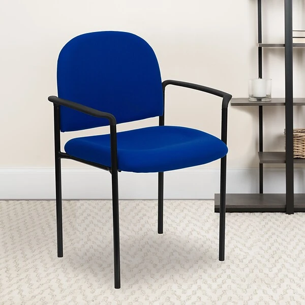 Flash Furniture Fabric Stackable Steel Side Chairs W/Arms (BT5161NVY)