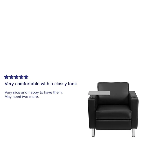 Flash Furniture Leather Guest Chair, Black (BT8219BK) - Image 3