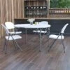 Flash Furniture 48'' Round Bi-Fold Granite White Plastic Folding Table (DAD122RZ)