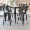 Flash Furniture Metal Indoor/Outdoor Bar Table Set With 2 Barstools; Black (CH31330B230GBBK)