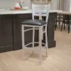 Flash Furniture Traditional Vinyl Restaurant Barstool With Back, Black (XUDG60402BBKV)