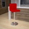 Flash Furniture Contemporary Vinyl Adjustable Height Barstool With Back, Red (DS810MODRED)