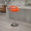 Flash Furniture Contemporary Plastic Adjustable Height Barstool With Back, Orange (CHTC31062ORG)