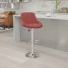 Flash Furniture Contemporary Vinyl Adjustable Height Barstool With Back, Burgundy (CH82028ABURG)