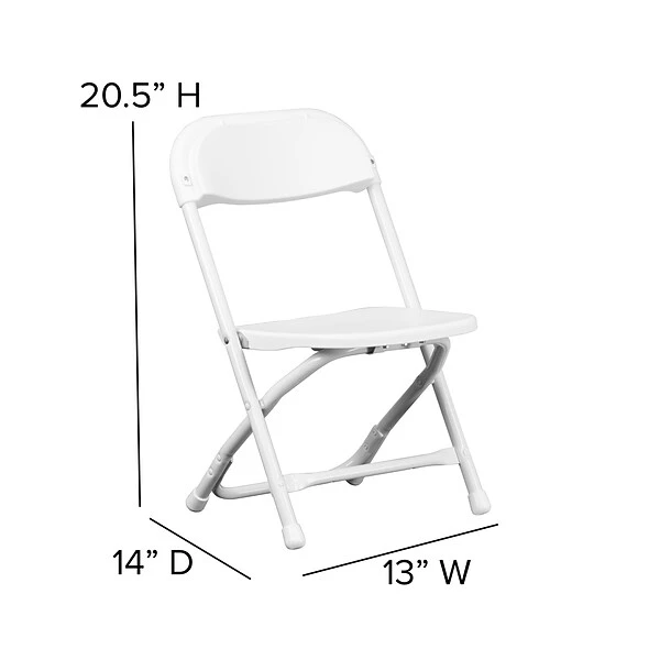 Flash Furniture Kids Plastic Armless Folding Chair, White, 10/Pack (10YKIDWH) - Image 5