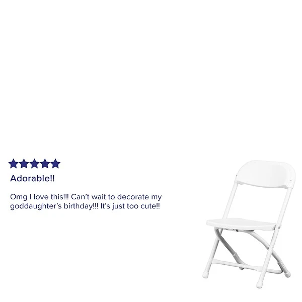 Flash Furniture Kids Plastic Armless Folding Chair, White, 10/Pack (10YKIDWH) - Image 3