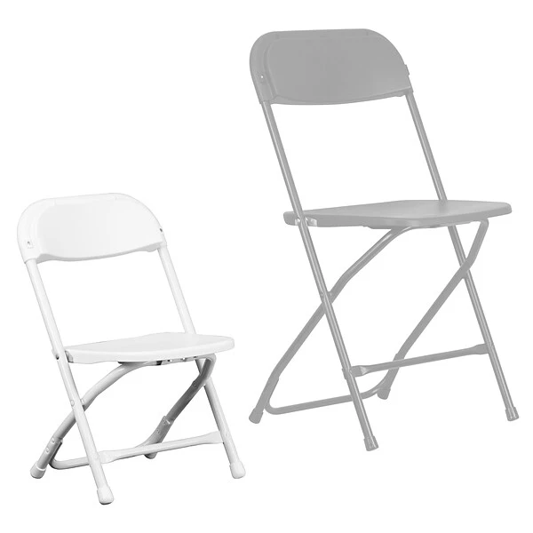 Flash Furniture Kids Plastic Armless Folding Chair, White, 10/Pack (10YKIDWH) - Image 7