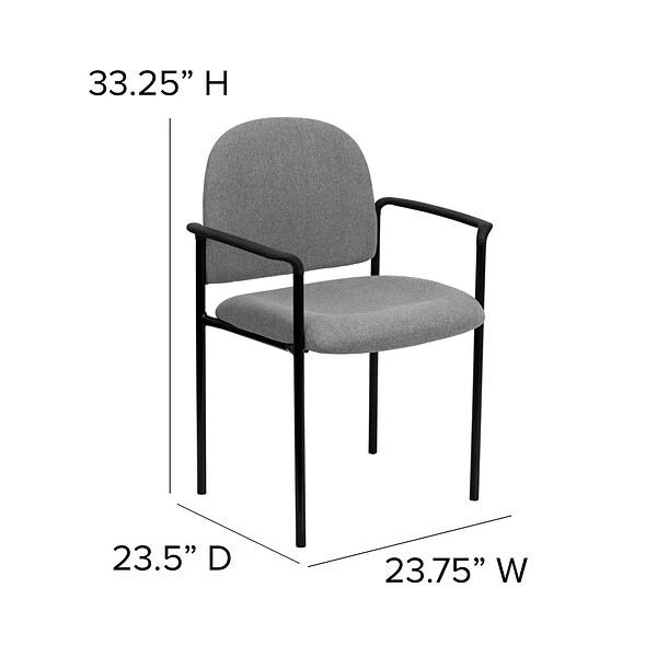 Flash Furniture Fabric Stackable Steel Side Chairs W/Arms (BT5161GY) - Image 5