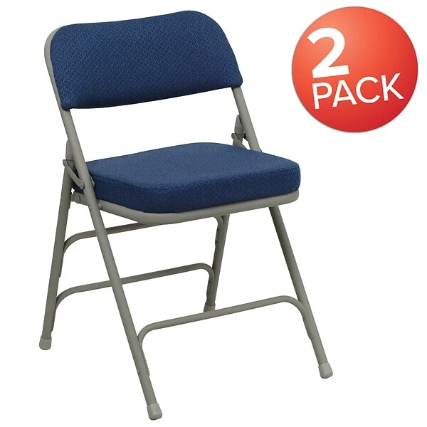 Flash Furniture HERCULES Series Fabric Folding Chair, Navy, 2/Pack (2HAMC320AFNVY) - Image 2