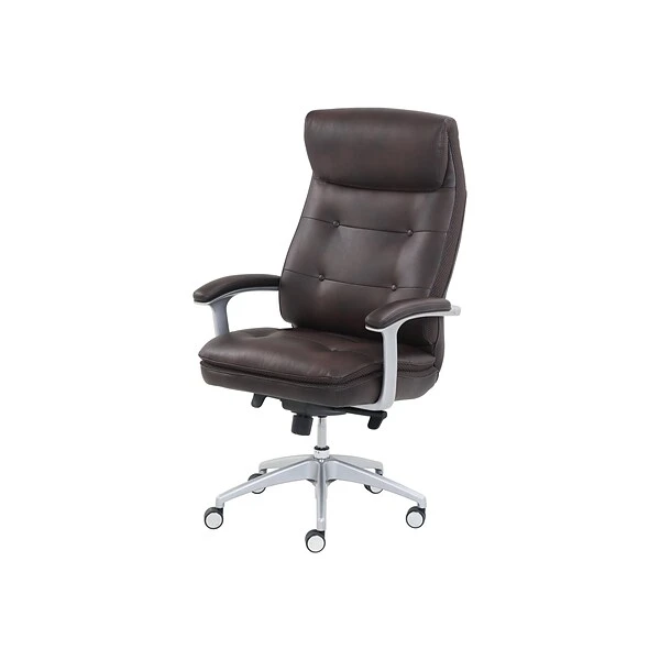 Beautyrest Royo Ergonomic Leather Executive Big & Tall Chair, 400 Lb. Capacity, Brown (51449) - Image 3